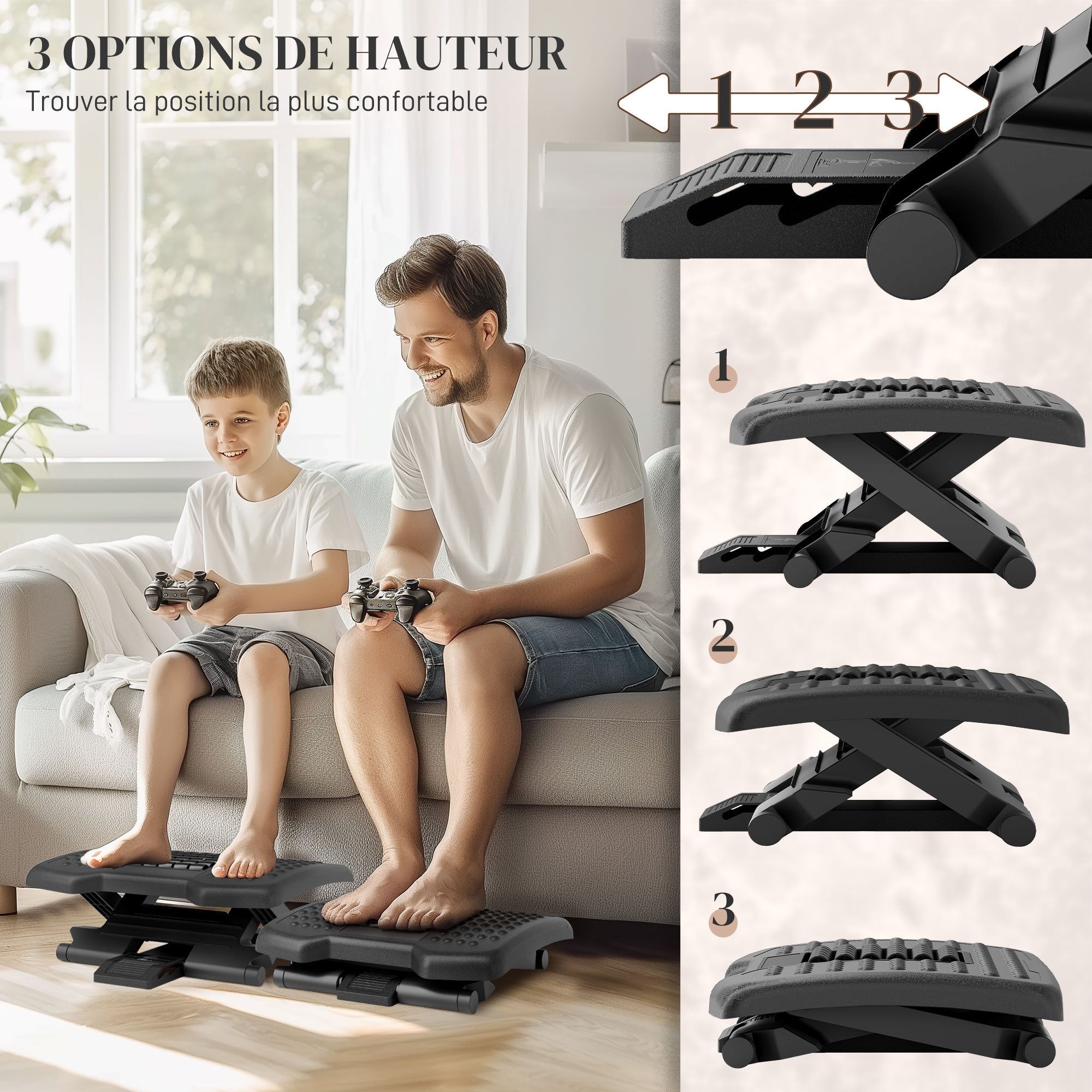 Repose-pieds de bureau ABS HOMCOM - 6