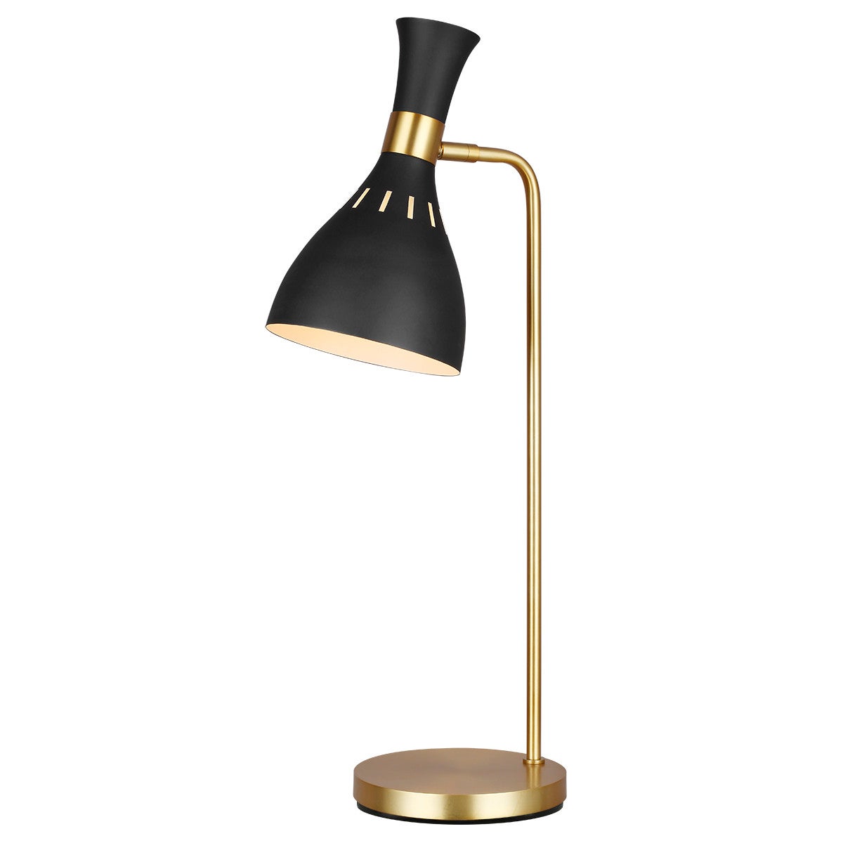 Lampă de birou Feiss Joan, metal mosiu/negru, E27, 60W, 63,5 cm, IP20, interior