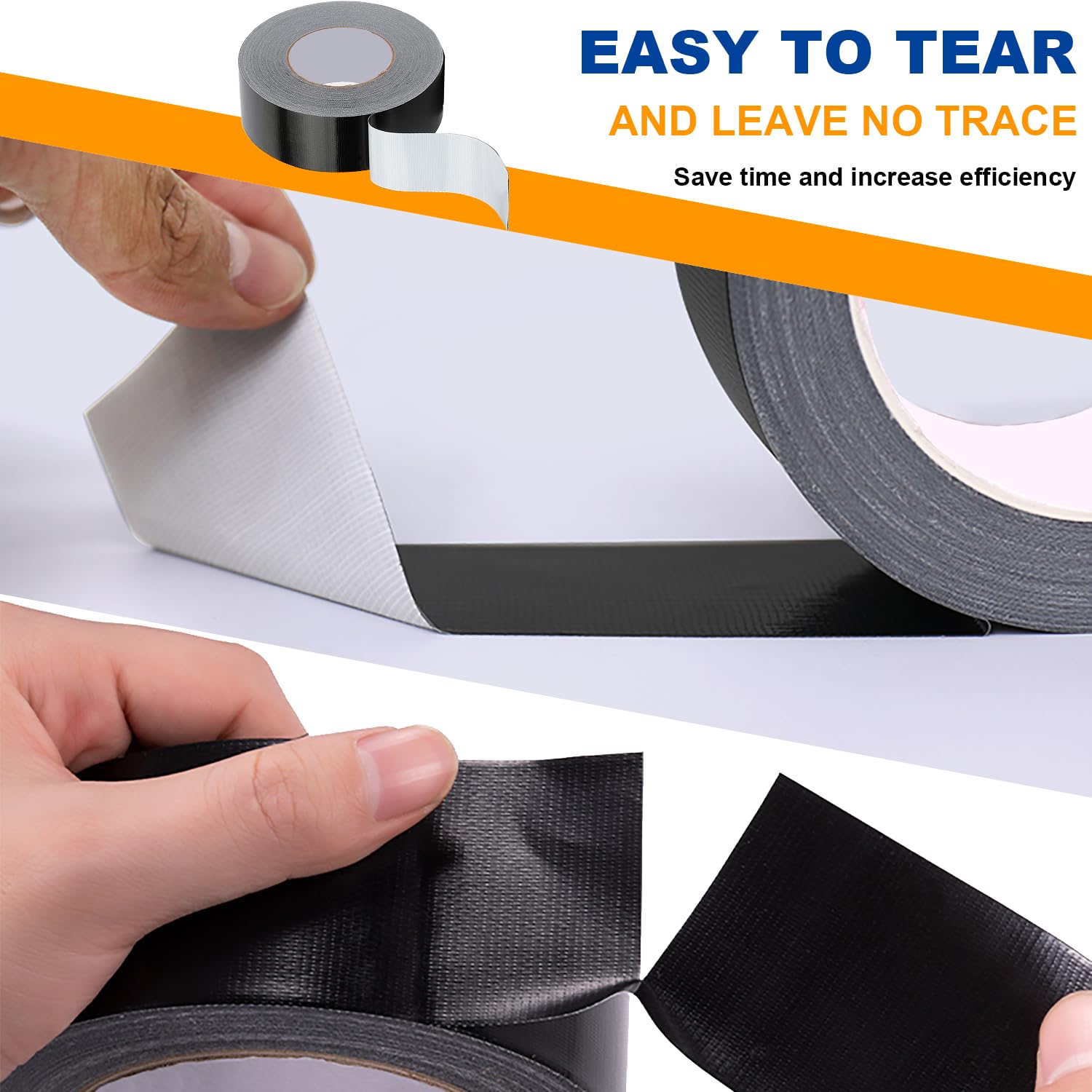 Ruban Ruban Adhésif Toile Extra Fort, 20 m X 50 mm Gaffer Noir Facile à déchirer, Ruban De Réparation Imperméable pour les Travaux de Réparation - 4