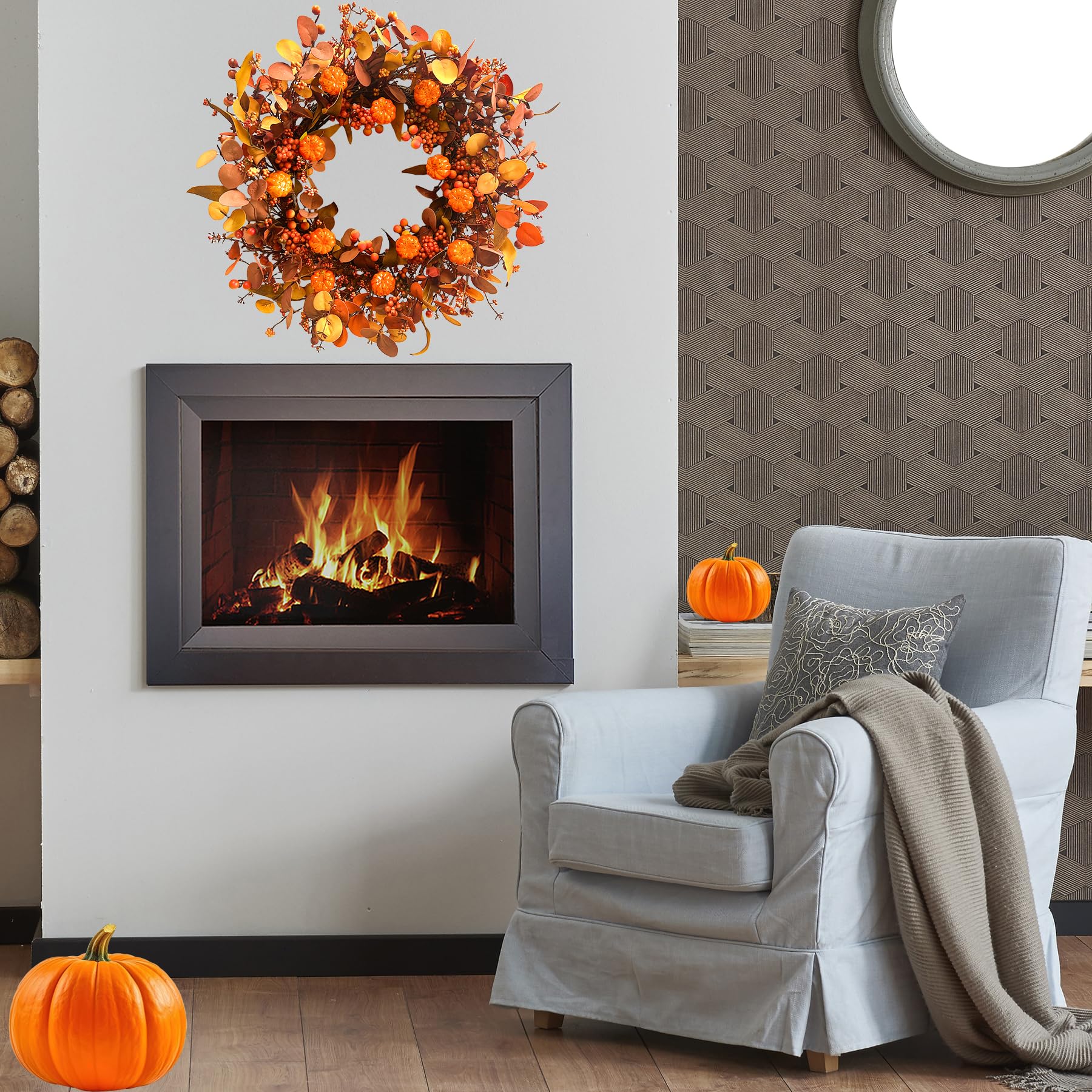 2 Ghirlande Autunnali Con Foglie D'acero – 1,8 M Ciascuna – Viti Artificiali In Stoffa E Plastica – Decorazioni Per Ringraziamento, Porte, Feste