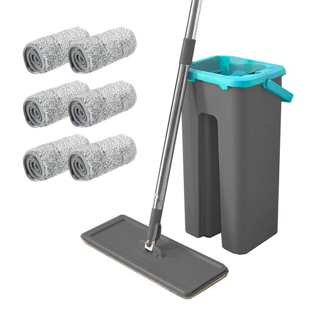 JOYBOS Balai à Main Avec Essoreur Et Coussinets Microfibre - Nettoyage Facile Et Efficace Pour Tous Sols