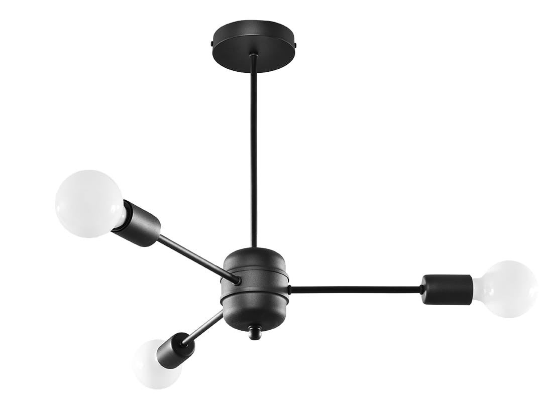 Lampa wisząca Lango czarna 3xE27x60W wym: 46 x 58 x 58 cm metal Sollux Lighting