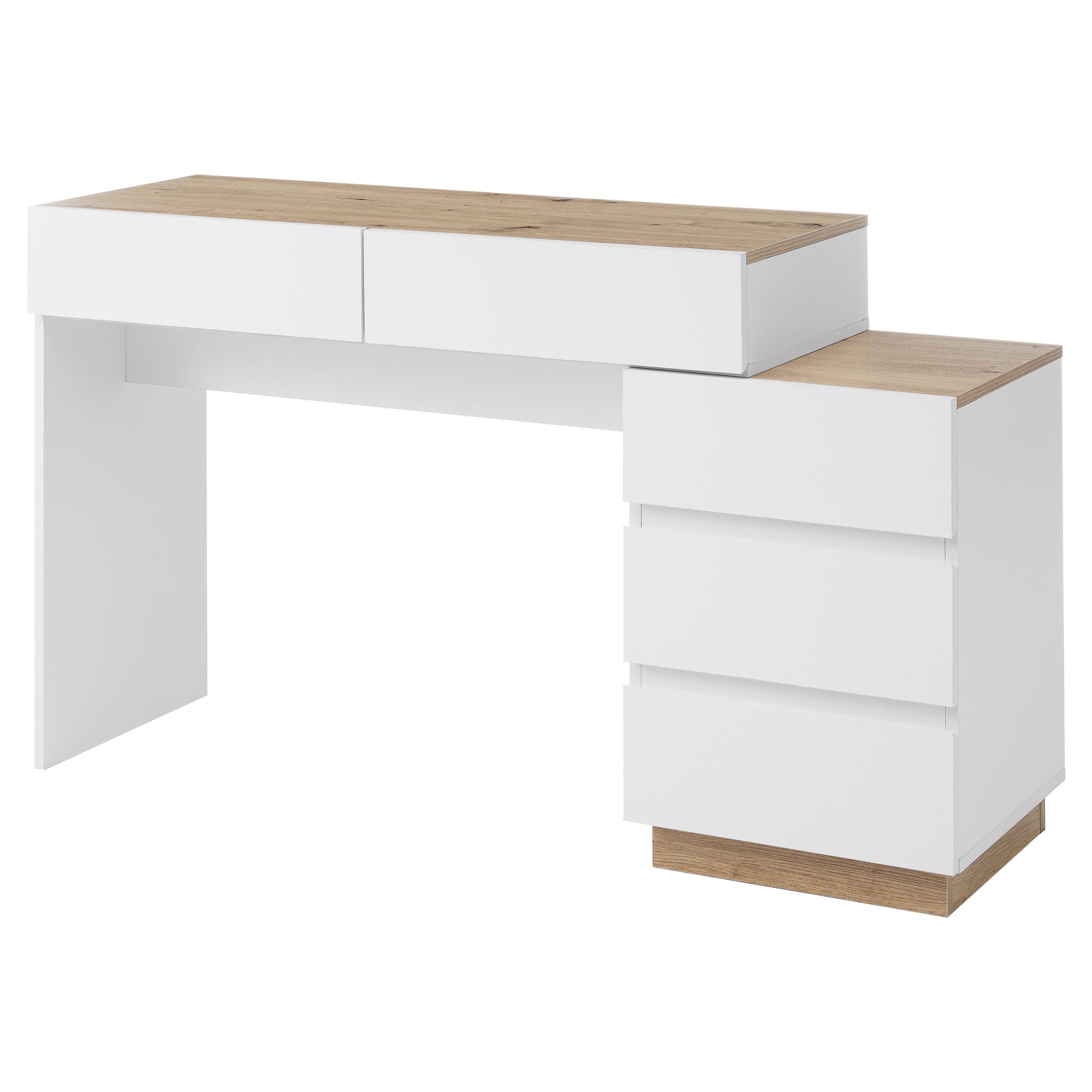 Coiffeuse sans miroir en MDF Blanc H. 125 x l. 76 x P. 38.9 cm - 6