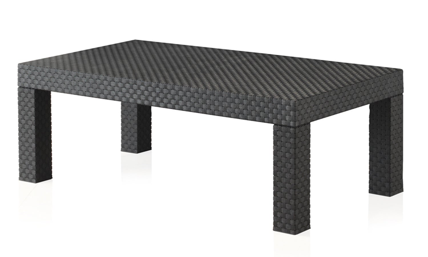 Salon de jardin extérieur 5 places en résine tressée (1 table basse + 1 canapé 3 places + 2 fauteuils) - 4