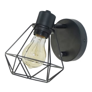 Lampada Da Parete Vintage ENCOFT Dimmerabile - Design A Gabbia, E27, Nero, Per Interni