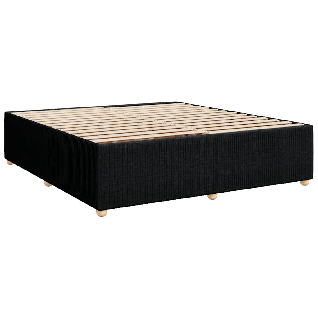 Cadre de lit sans matelas noir 200 x 200 cm tissu - 3