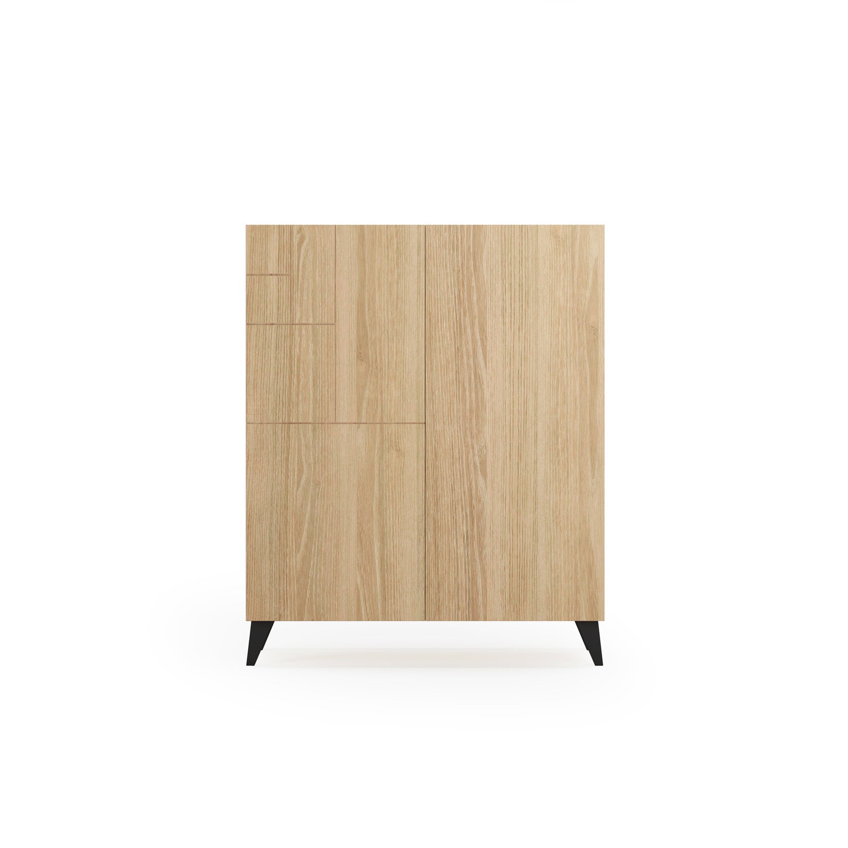 Mueble zapatero en melamina y patas haya, modelo Malmo, color roble ...