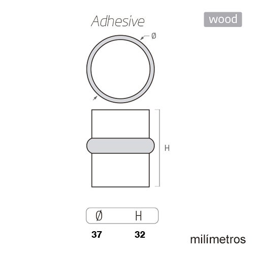 10 un. Butée de porte adhésive chêne naturel Ø37mm – Stopper discret, solide et élégant pour toutes portes - 4