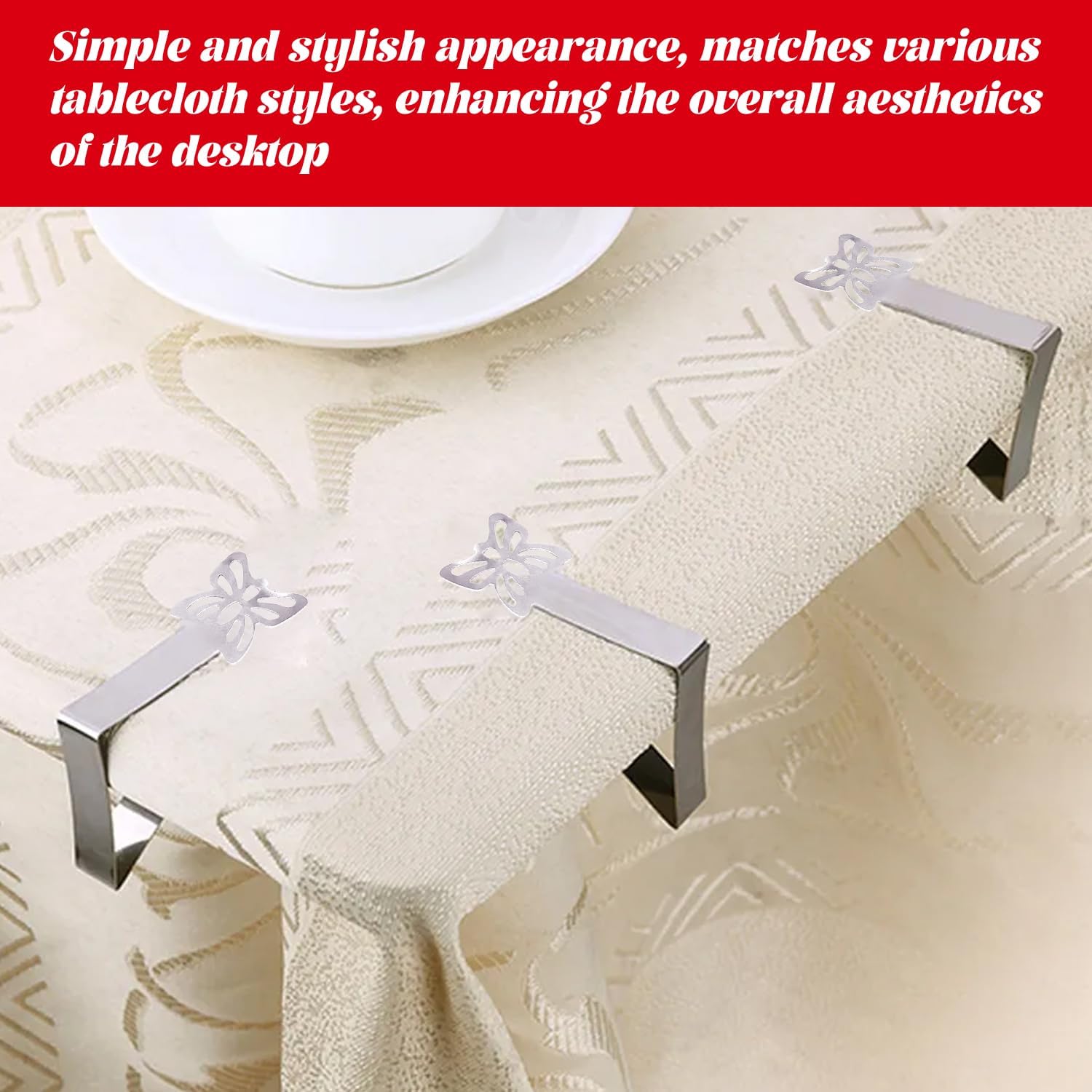 24 Fermagli Per Tovaglia In Acciaio Inox – Antiruggine, Per Esterni, Picnic, Feste E Campeggio - 4