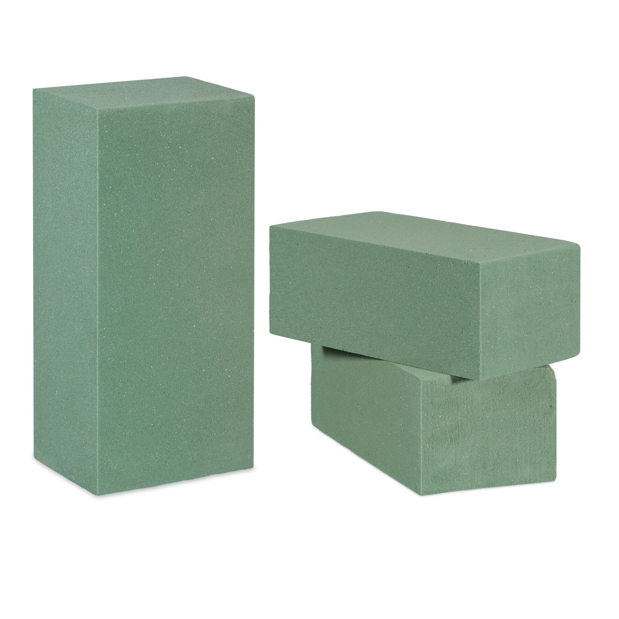 Mousse florale pour les fleurs fraîches, lot de 6 briques, Mousse d’arrangement, mariage, 7,5x20x10cm, vert - 9