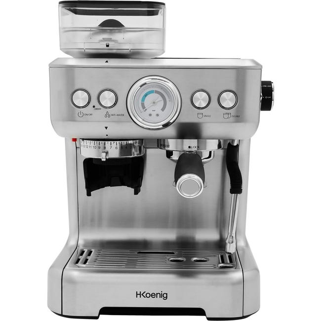 VEVOR Macchina per Caffe Espresso con Macinacaffe, Macchina per Caffe Espresso Semiautomatica da 15 Bar con Montalatte, Serbatoio dellAcqua Estraibile e Manometro VEVOR Macchina per Caffe Espresso con Macinacaffe, Macchina per Caffe Espresso Semiautomatica da 15 Bar con Montalatte, Serbatoio dellAcqua Estraibile e Manometro