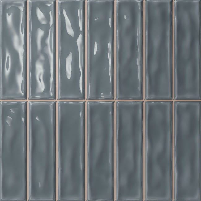 Échantillon Mosaïque En Verre Carrelage Delhi 3D Optique Gris Bleu Échantillon Mosaïque En Verre Carrelage Delhi 3D Optique Gris Bleu