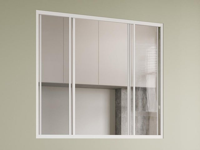 Verrière coulissante en aluminium thermolaqué blanc 120 x 105 cm (L x H) – RAVENA