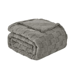 Coperta Plaid In Pile Flanella 160x220 Cm Grigio | Morbida E Calda Per Divano E Letto - Foto 5
