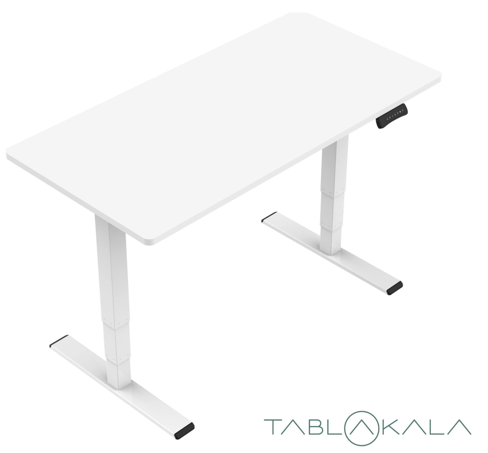 Tablakala Piano in legno per scrivania, 140x70 cm, Spessore 3 cm, Finitura bianca, Compatibile con scrivania regolabile in altezza, Pannello in legno - 7