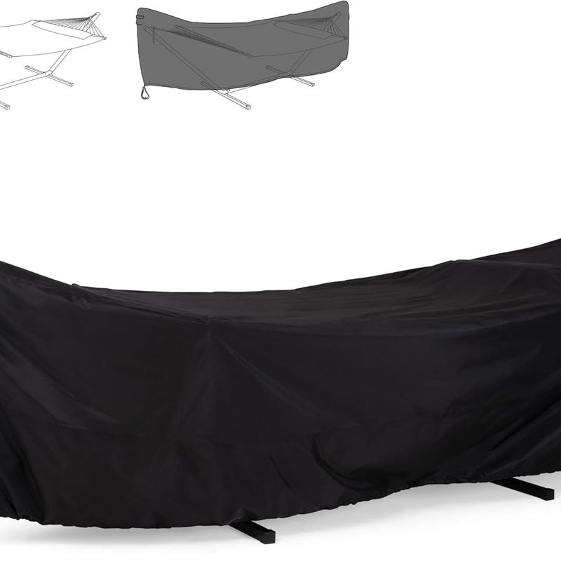 Pokrowiec na huśtawkę ogrodową - 285x17x80 cm - Oxford 420D - na huśtawkę, huśtawkę ogrodową, leżak plażowy - czarny