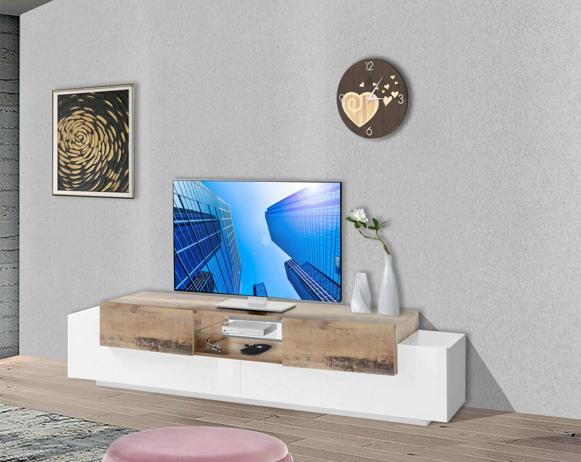 Vidaxl TV omarica bela 102x36x50 cm konstruiran les