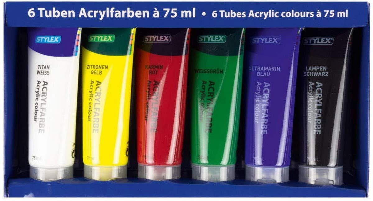 Rico Design Art Artista, set di colori acrilici alla moda, 12 colori per tubi da 12 ml, colore per principianti, artisti professionisti, bambini e adulti