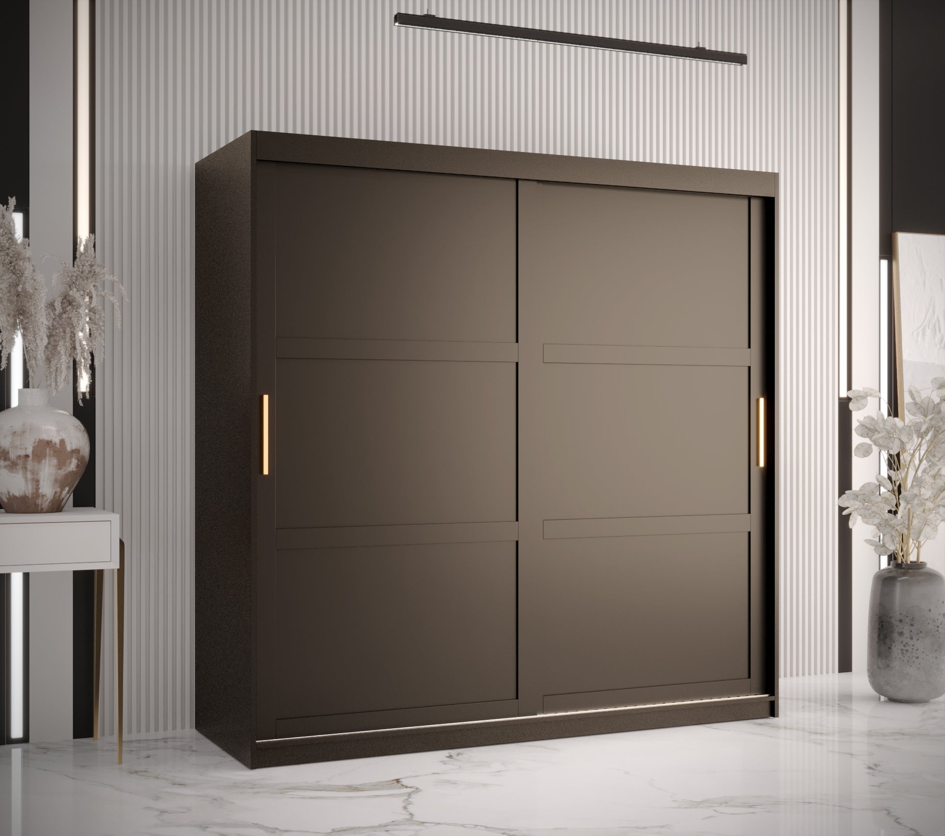 Szafa przesuwna garderoba RAMIRO 1 180 x 62 x 200 cm Czarny - Abiks Meble - 2