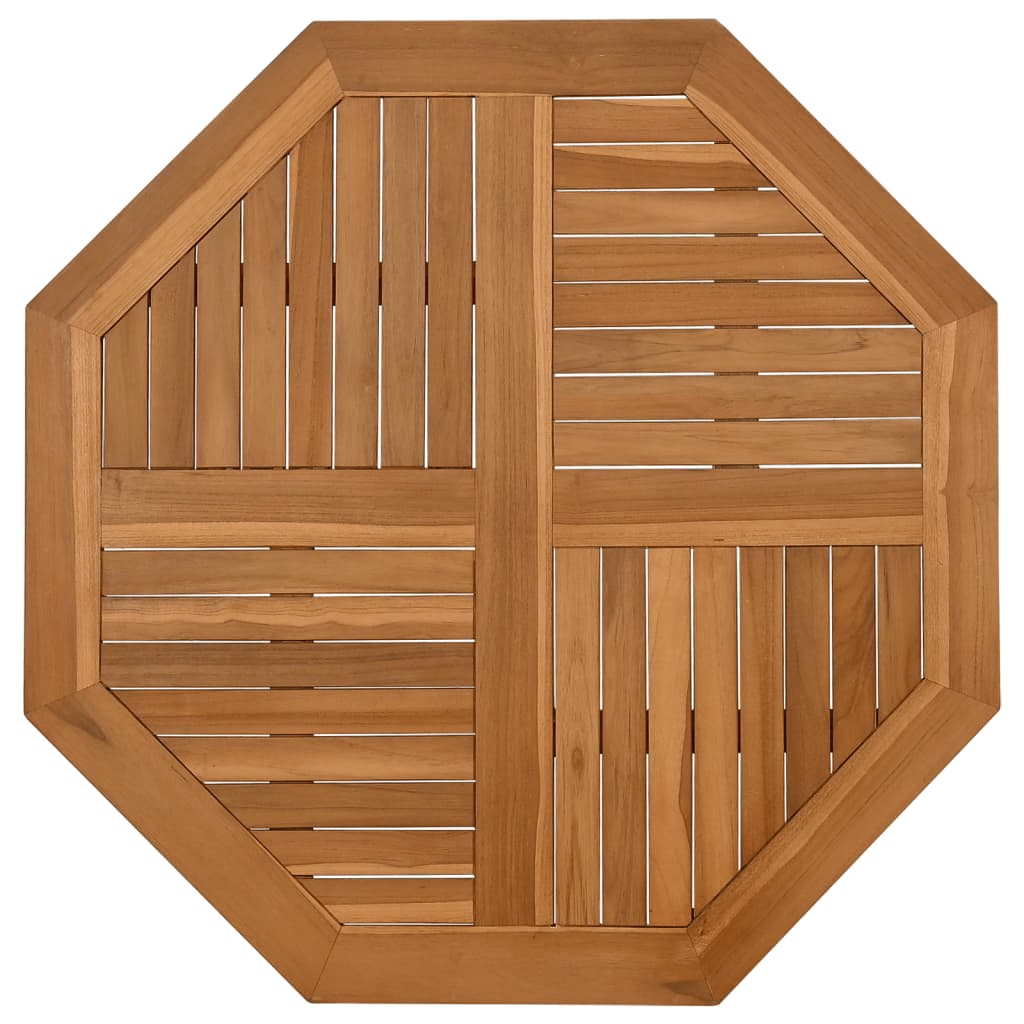 Table Bateau Octogonale En Teck – Incrustation étoiles – 450/550/750 Mm – Pour Yacht/caravane