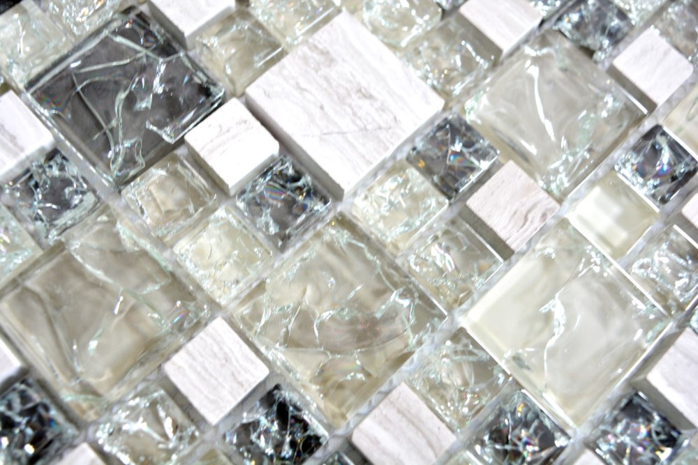Mosaico In Vetro Cristallo Linea Verde Traslucido - 1 Foglio 32,7x30,2 Cm, Tessere 25x25x8 Mm - 3