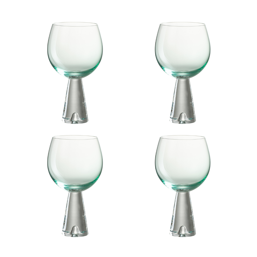 Set 4 Bicchieri da Vino in Vetro Trasparente Sfumato Azzurro 475 ml ...
