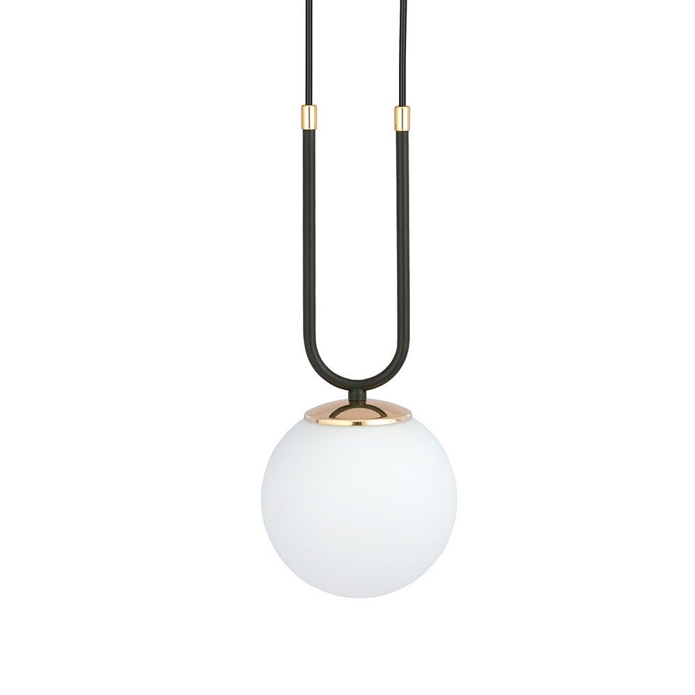 Lampa sufitowa Megan 4 światła z czarnym owalnym kablem wiszącym i szklaną kulą 4xE14 - 3