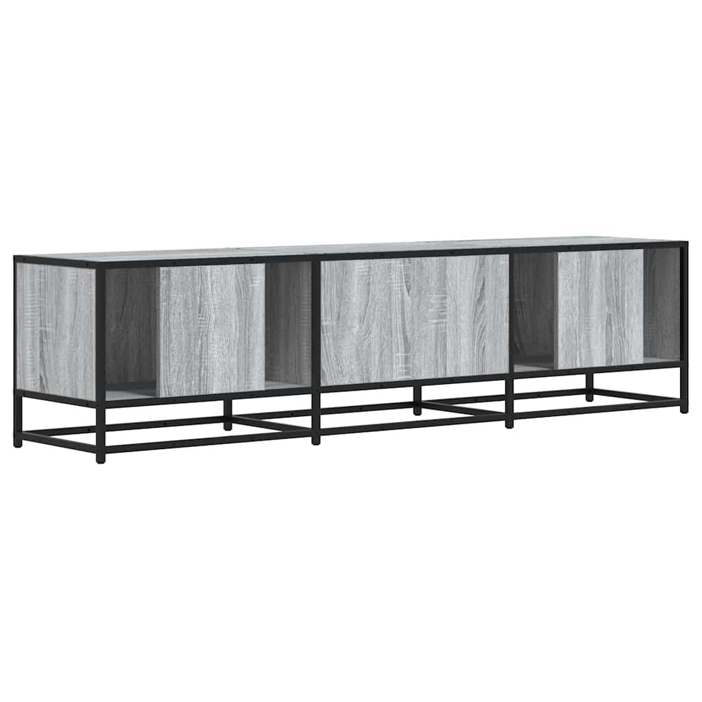 Meuble TV sonoma gris 160x35x41 bois d'ingénierie et métal - 6