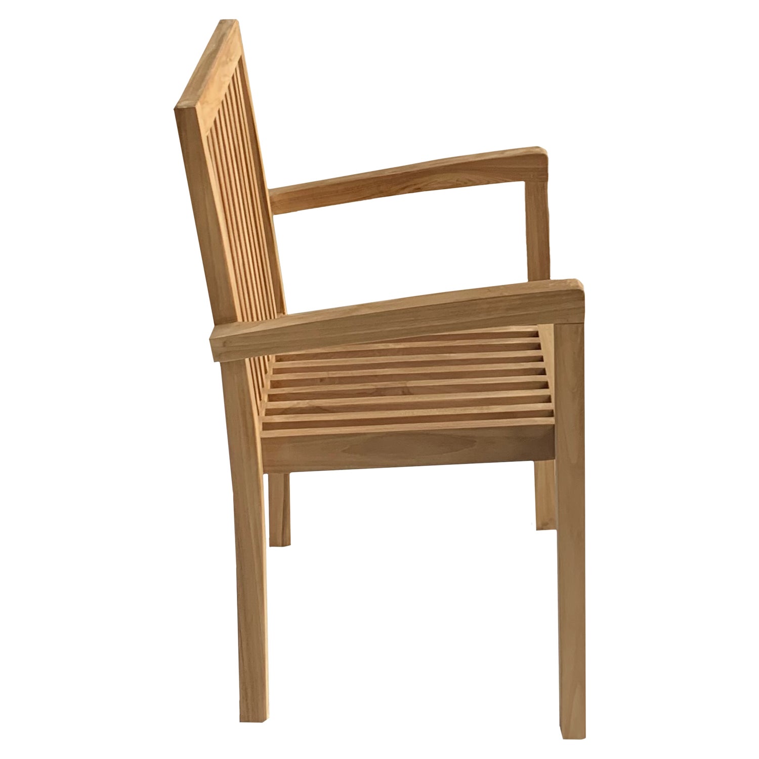 Lot de 4 Chaise de jardin sans coussin JAVA en Teck Marron - 2