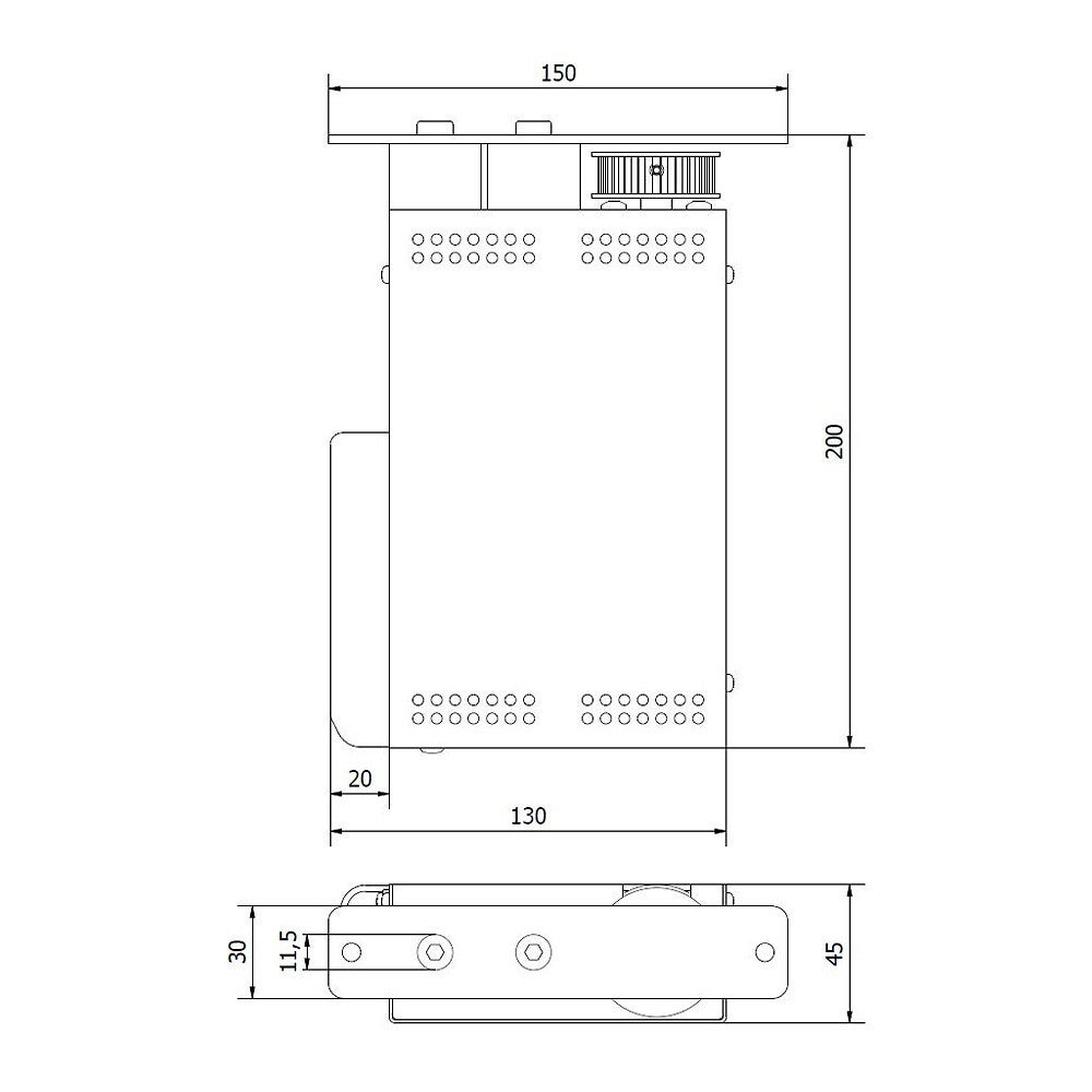 Pack motorisation SLID'UP M200 pour 2 portes coulissantes en bois - radio - 6