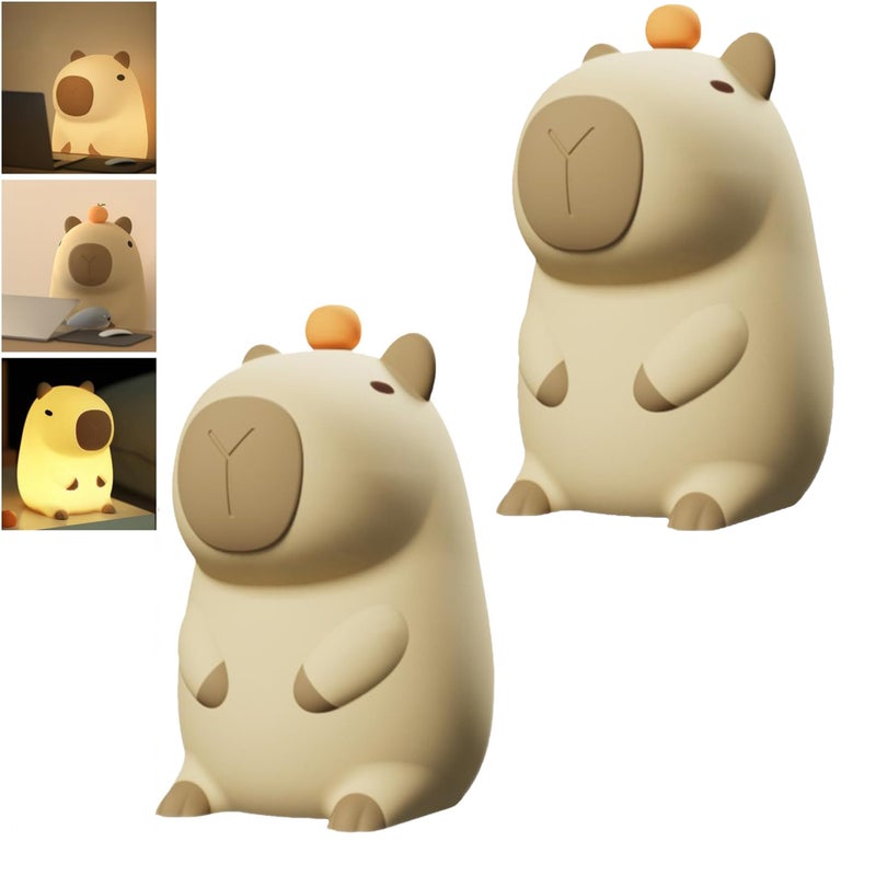 Lampka stołowa Capybara, lampka nocna Capybara, lampka nocna, sterowanie dotykowe, przenośna ładowalna lampka nocna, zestaw 2 szt.