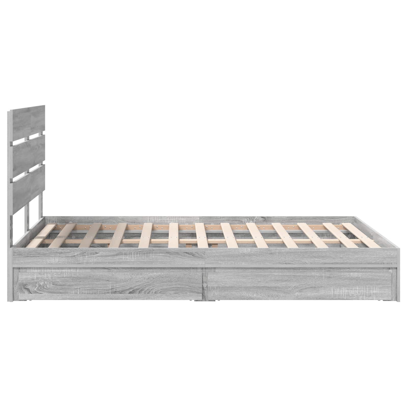 Lit de rangement gris 140 x 200 cm en panneau de bois - 9