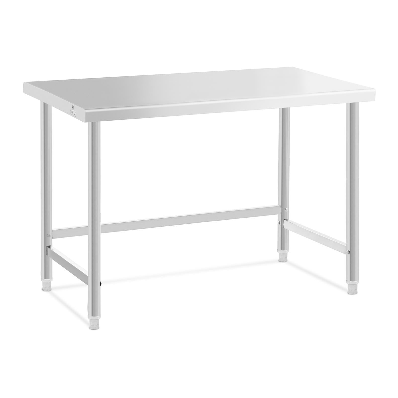 Table De Travail Inox HOMCOM 90x60x86 Cm - Établi Robuste 2 Étagères, Charge 100 Kg, Pieds Réglables, Cuisine, Garage, Jardin