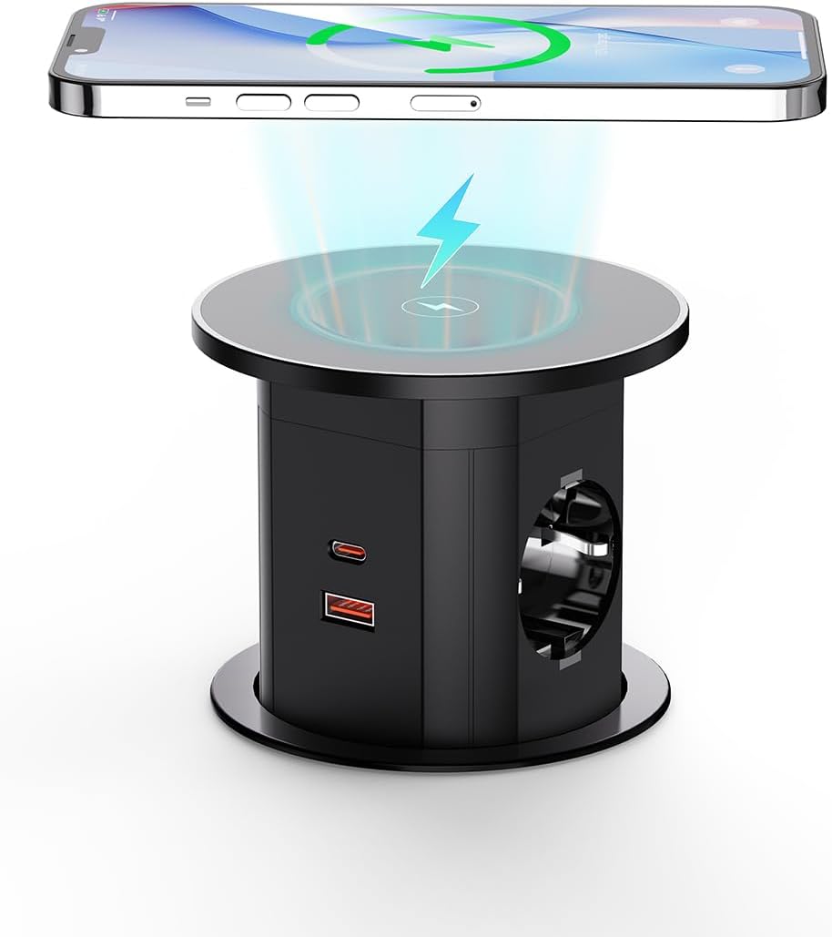 Prise électrique standard européenne avec charge sans fil 15 W ...