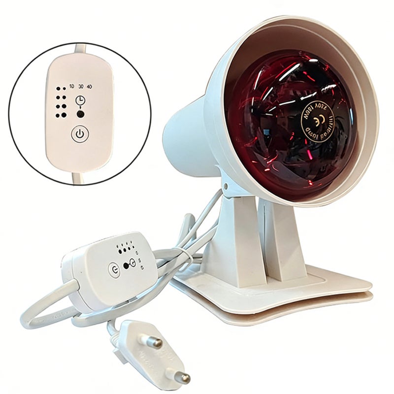 Lampe De Thérapie Infrarouge 275W – Lampe Chauffante Lumière Rouge Rotative, Température & Durée Réglables, Idéale Soulagement Douleurs & Bien-Être