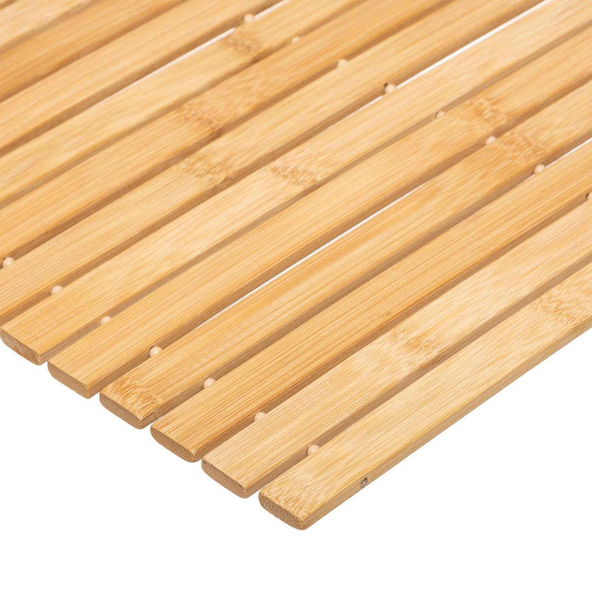 Tapis de bain caillebotis à rouler bambou 40x60cm - 5five - 5