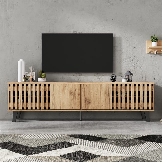 Meuble TV Moderne Sonoma gris 160x35x55 cm Bois d'ingénierie LLD1258 Meuble TV Moderne Sonoma gris 160x35x55 cm Bois d'ingénierie LLD1258