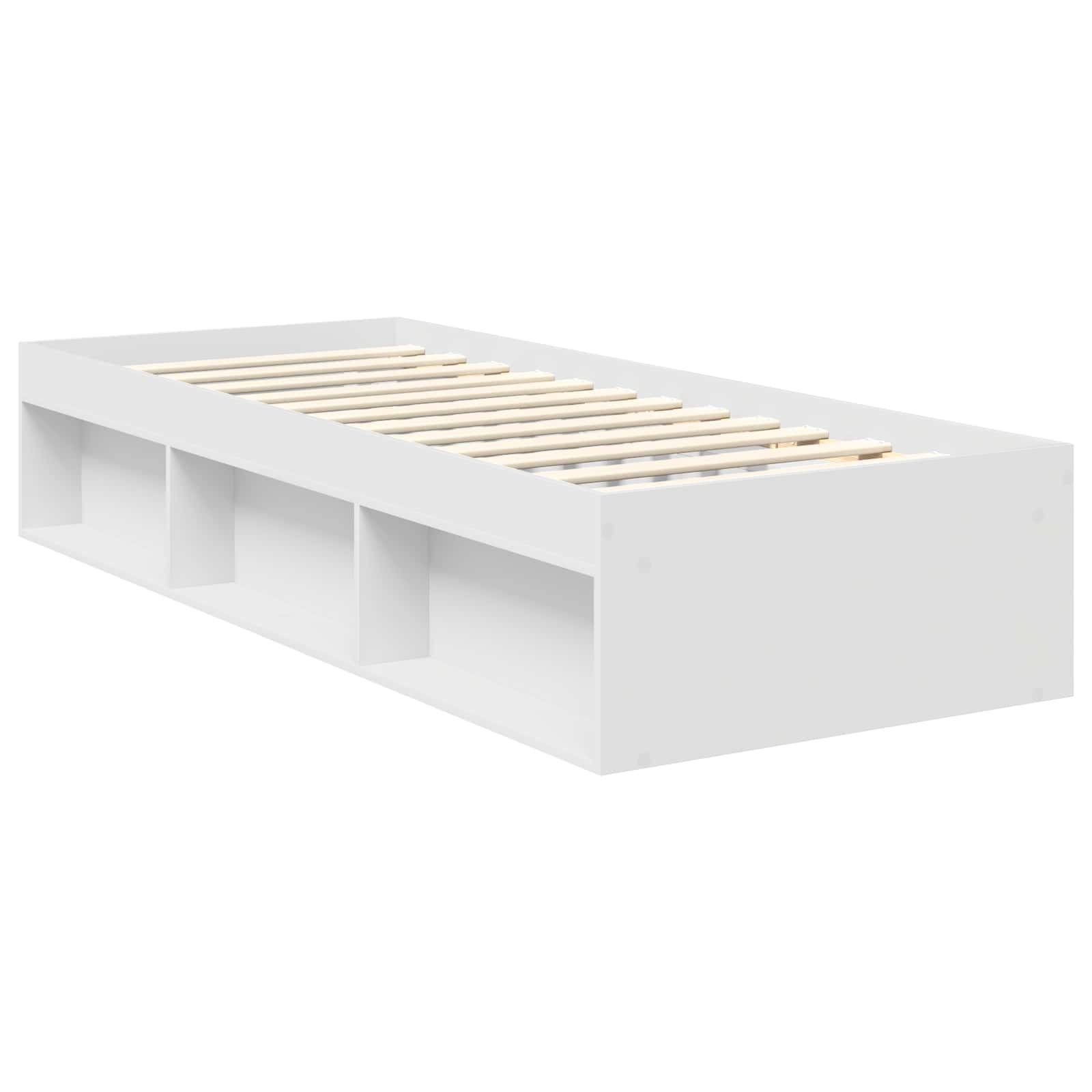 Cadre de lit blanc 75 x 190 cm pin massif - 5