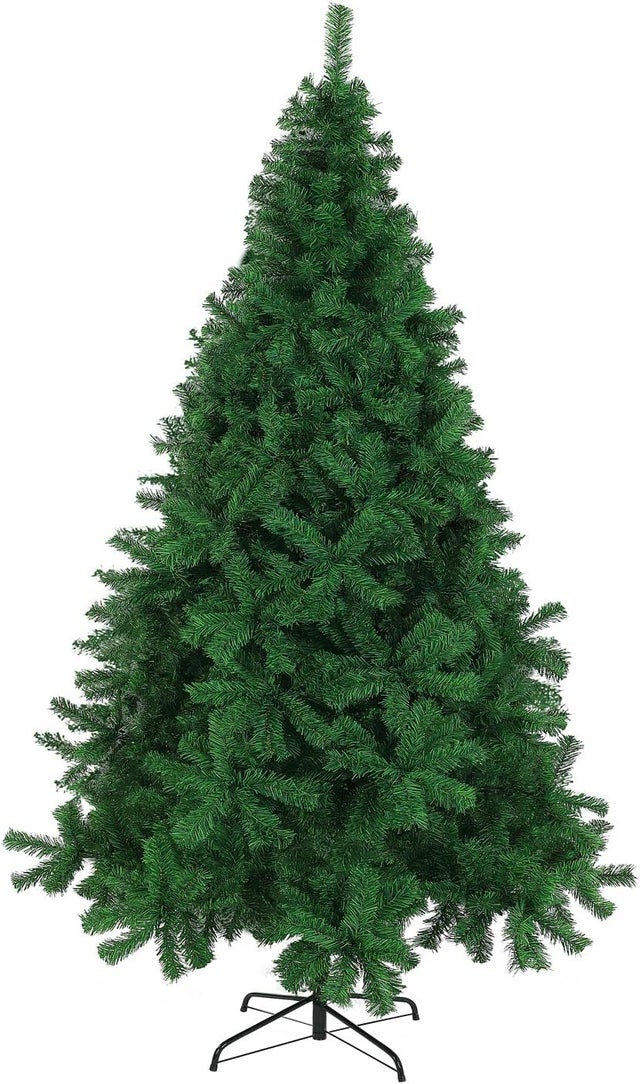 Árvore de Natal verde 210cm artificial folha enchimento árvores de ouropel suporte de metal 210cm