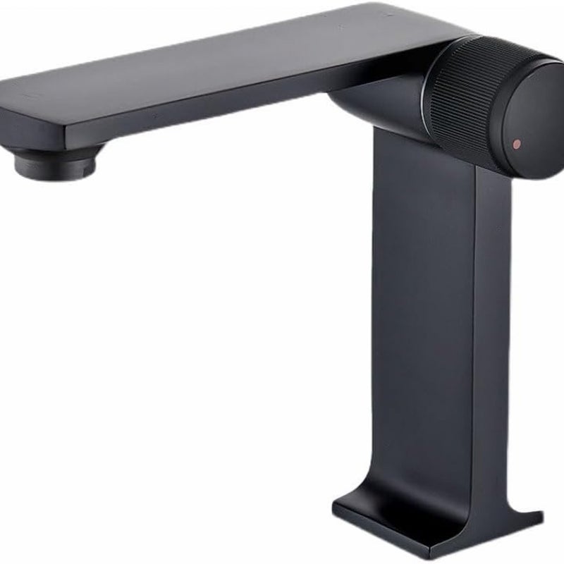 Mosiężny kran łazienkowy, kran do zlewu z ciepłą i zimną wodą, bateria mieszaczowa, czarny