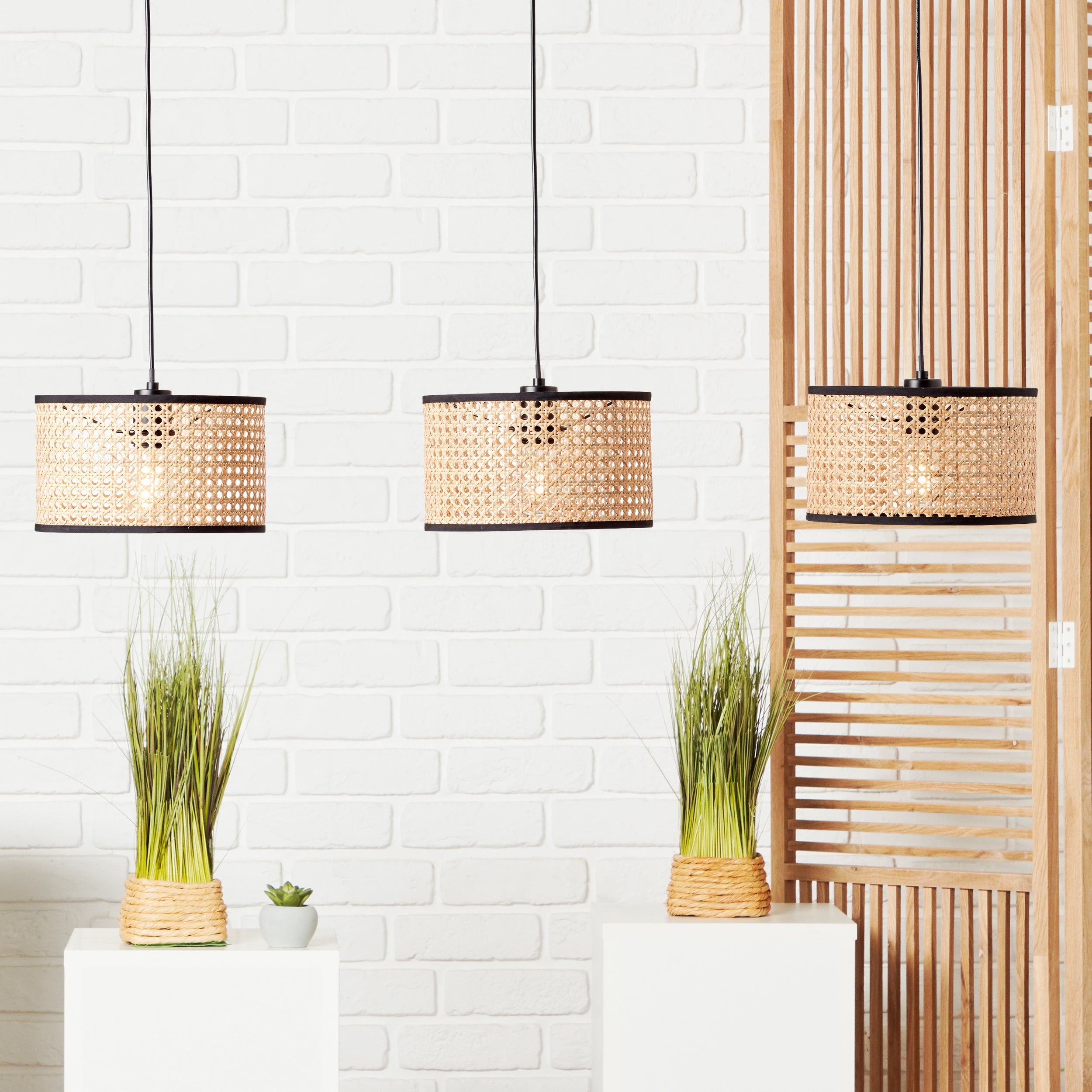 Lampa BRILLIANT, zawieszenie Wiley 3-płomienne czarne / kolor drewna, 3x A60, E27, 60W, kabel można skrócić / regulowana wysokość - 6