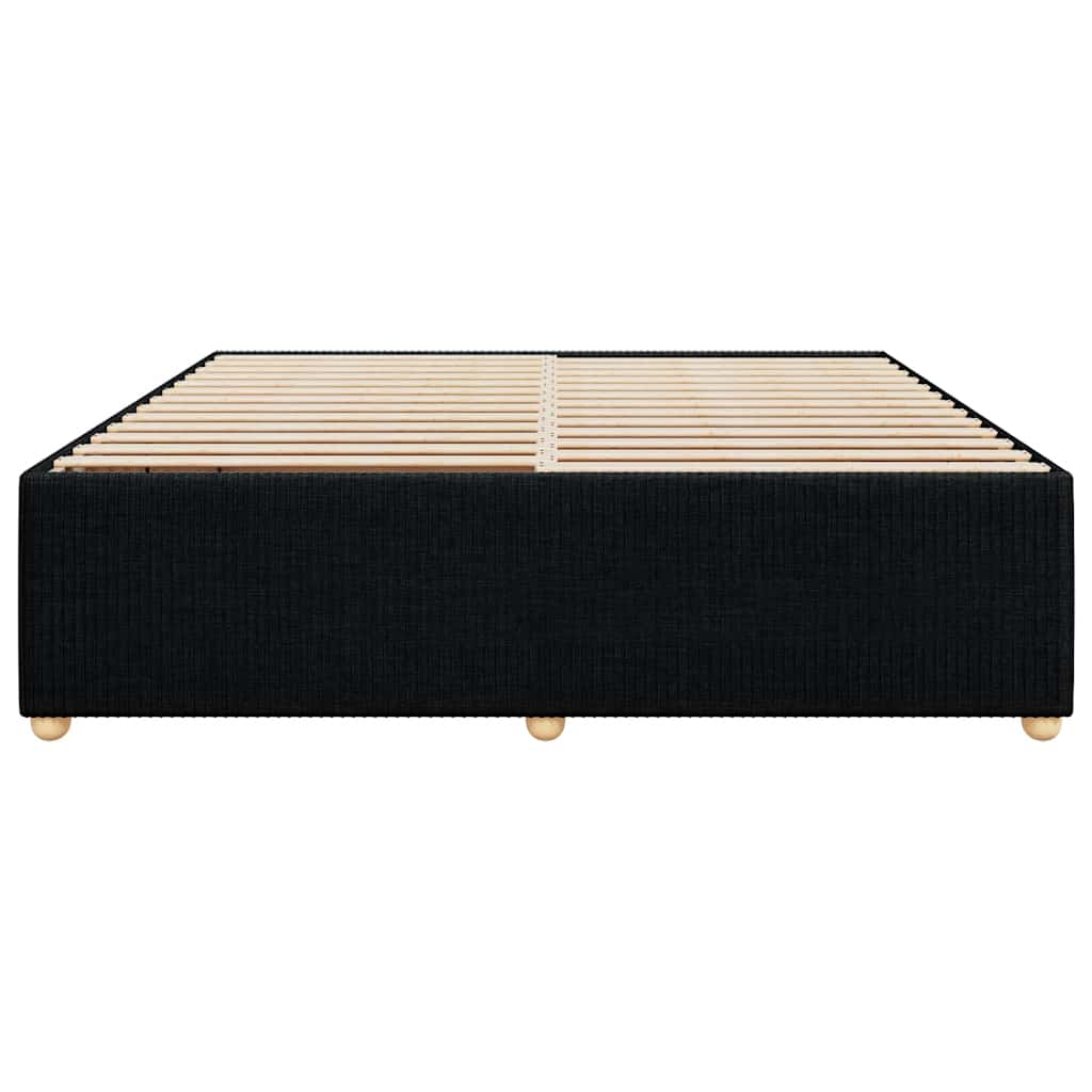 Cadre de lit sans matelas noir 180 x 200 cm tissu - 4