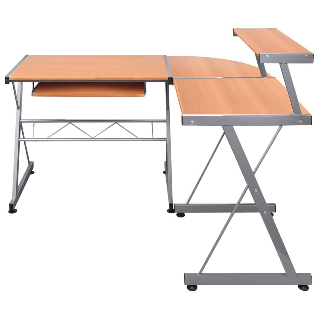 Bureau D Ordinateurtable De Travailtable D Tude D Angle Marron X X Cm Bois Ing Nierie