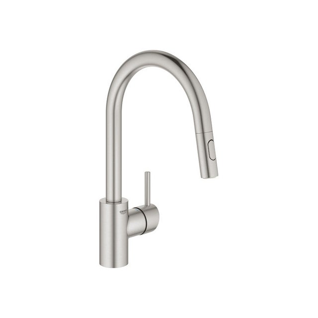 Grohe CONCETTO Mitigeur monocommande pour évier avec douchette extractible 2 jets, Inox brossé (G-31483dc2)
