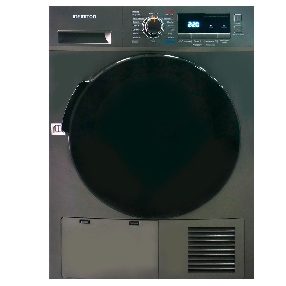 Infiniton Secadora 8Kg, 16 Programas, Clase G, Inox, Sd-Dg85c - Imagen 2