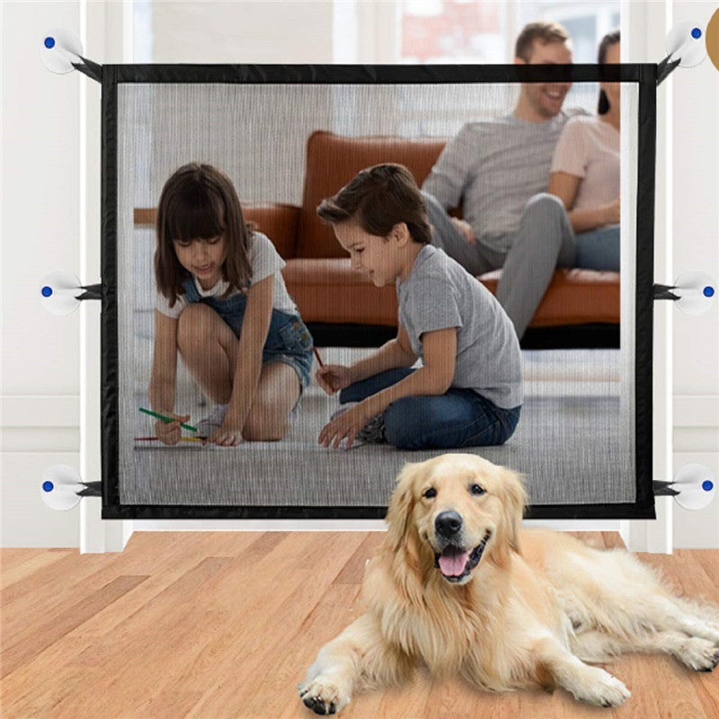 (Noir, 72*180 cm) Filet d'isolation pliable pour animaux de compagnie, clôture de sécurité pour chat et chien, pas besoin de percer des trous - 2