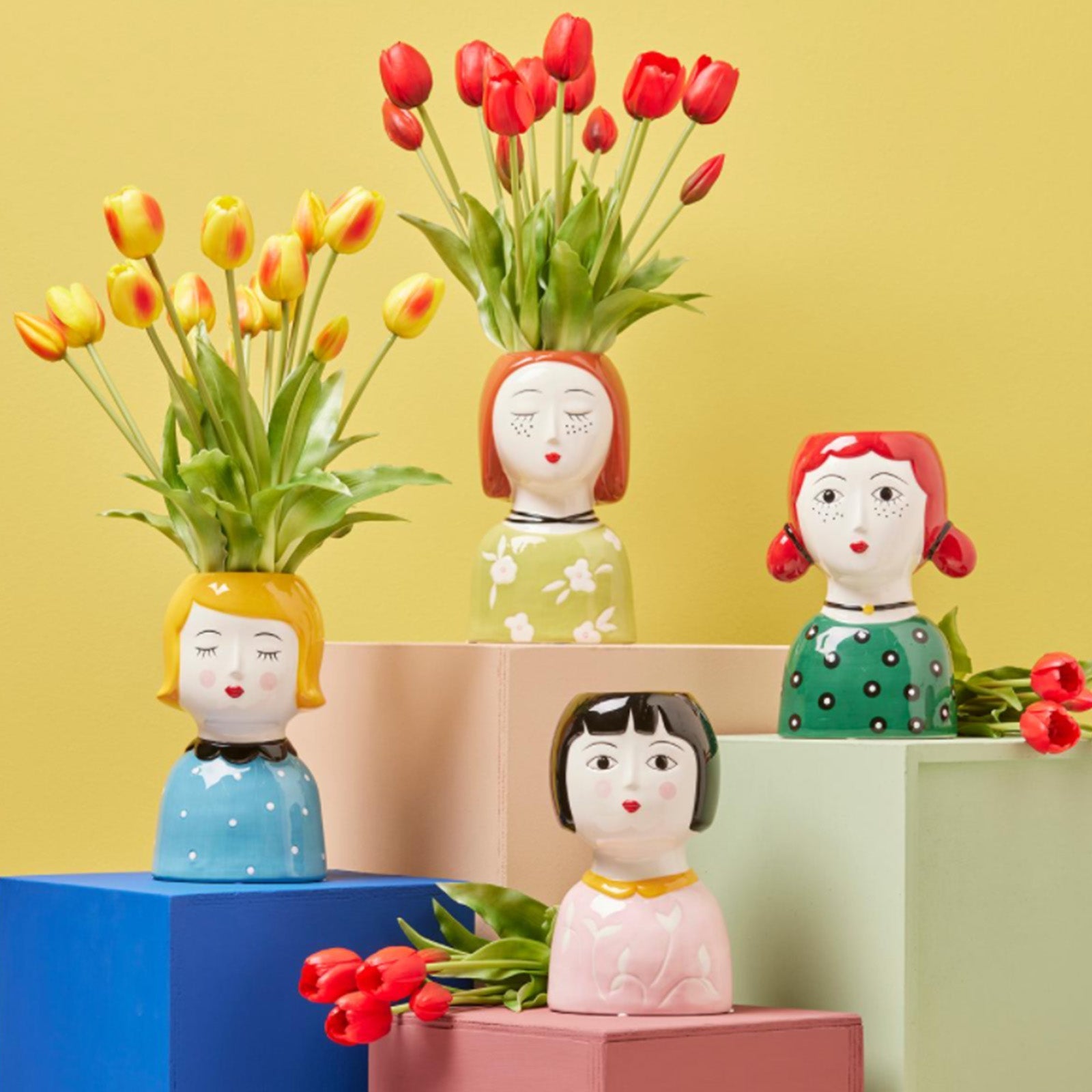 DKIIL NOIYB Vaso da fiori sospeso con faccia altalena, vaso in resina, divertente galleggiante con testa sospesa Swing Face e sorriso faccia (L sedia a dondolo