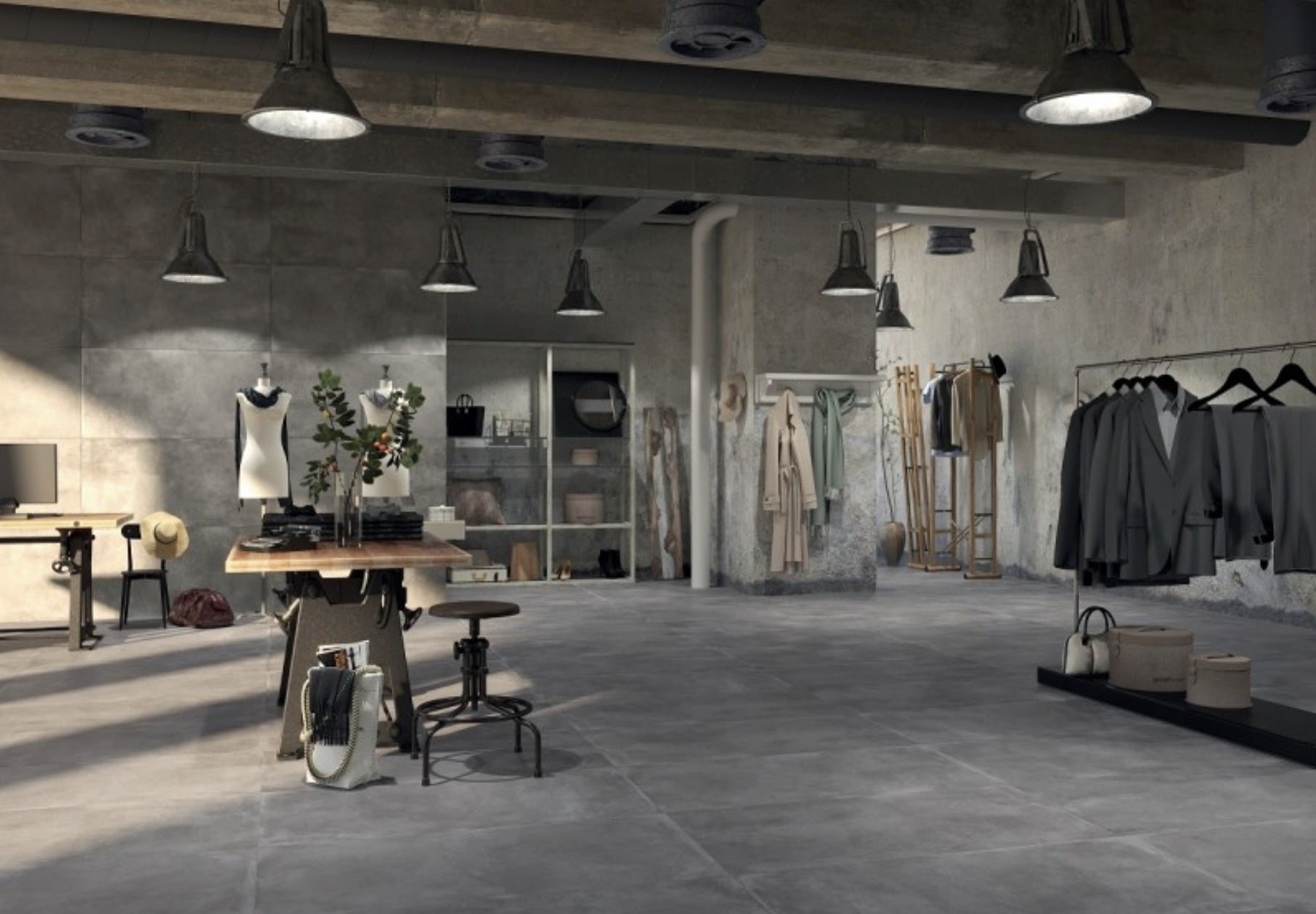 Carrelage intérieur Effet Béton CITY 60x60 Rectifié Anthracite - Les ...