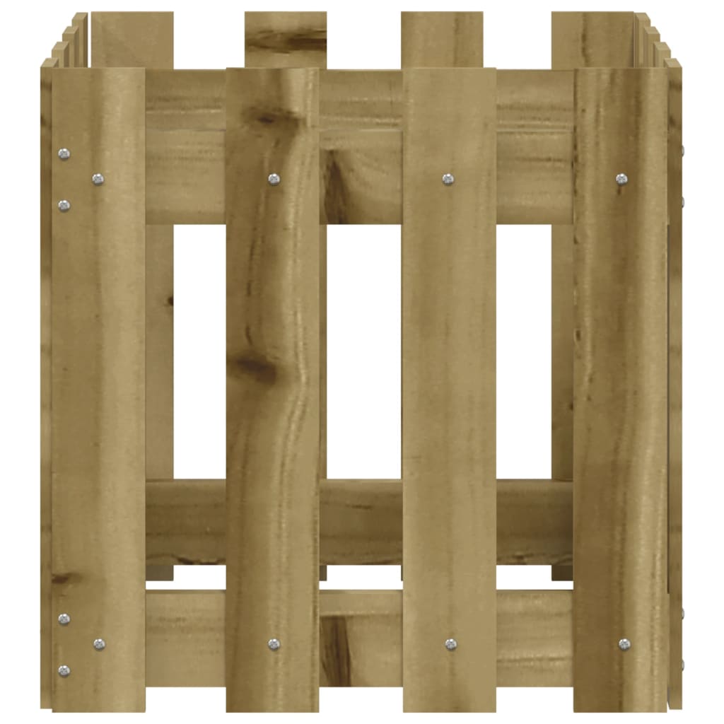 Jardinière | Bac à fleurs | Pot de fleurs avec design de clôture 40x40x40 cm pin imprégné664083 - 5