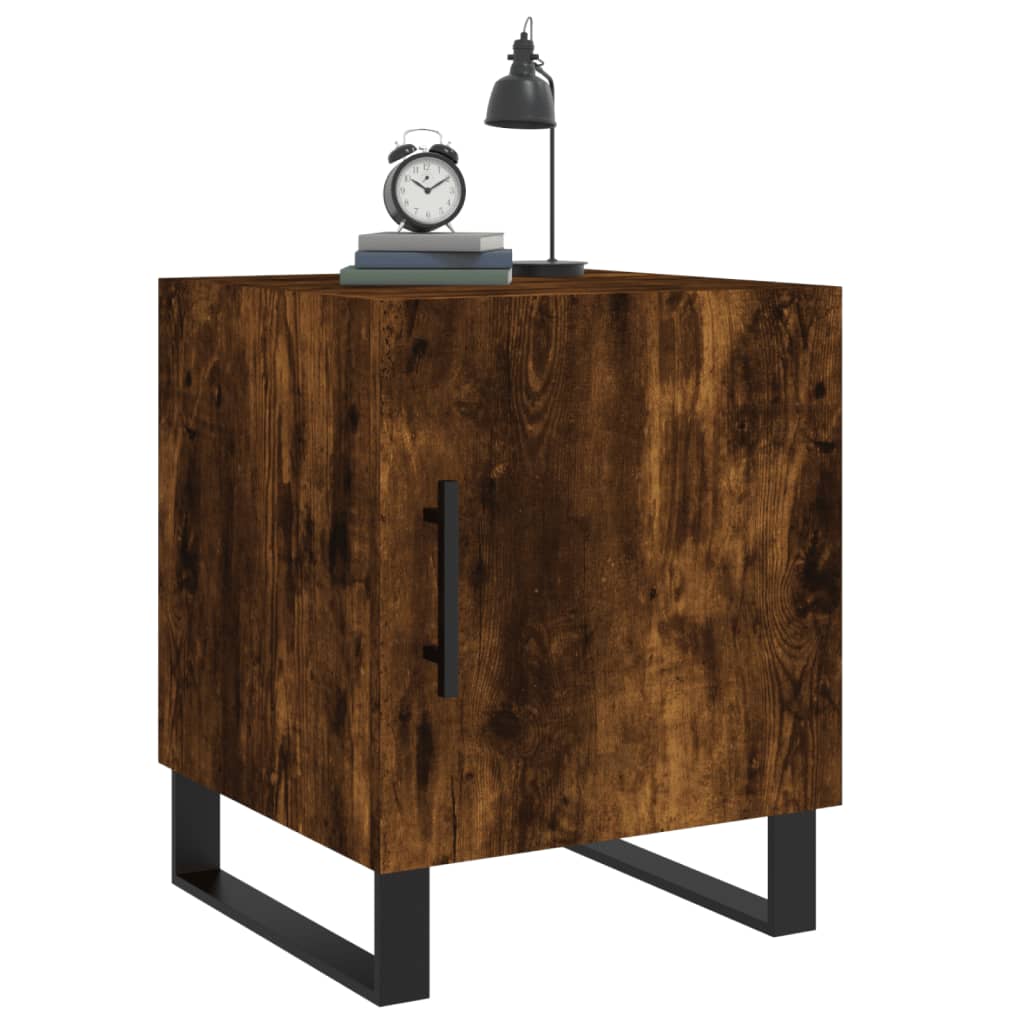 Maison Exclusive - Tables de chevet 2 pcs chêne fumé 40x40x50 cm bois d'ingénierie - 4
